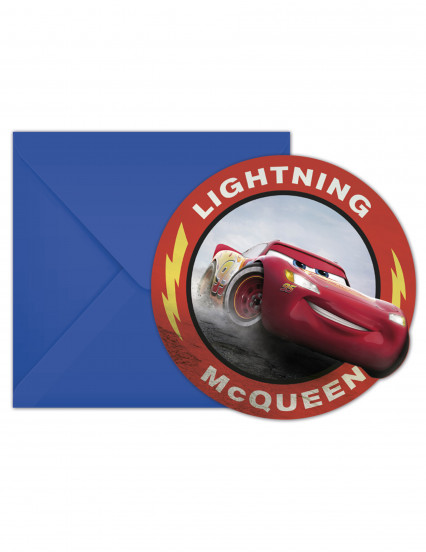 6 Cartons d'invitation avec enveloppes Cars 3™ 6 Cartons d'invitation avec enveloppes Cars 3™