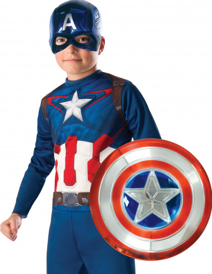 Bouclier en plastique metallisé Captain America™ 30 cm enfant Bouclier en plastique metallisé Captain America™ 30 cm enfant