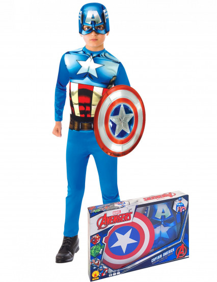 Coffret classique Captain America™ avec bouclier garçon Coffret classique Captain America™ avec bouclier garçon