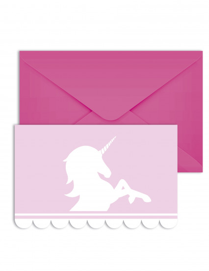 6 Cartons d'invitation avec enveloppes Licorne pastel 14 x 9 cm 6 Cartons d'invitation avec enveloppes Licorne pastel 14 x 9 cm