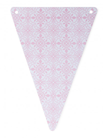 5 Fanions en carton carreaux de ciment rose 15 x 21 cm 5 Fanions en carton carreaux de ciment rose 15 x 21 cm