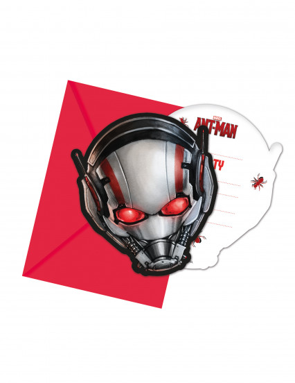 6 Cartons d'invitations + enveloppes Ant-Man™ 14 x 9 cm 6 Cartons d'invitations + enveloppes Ant-Man™ 14 x 9 cm