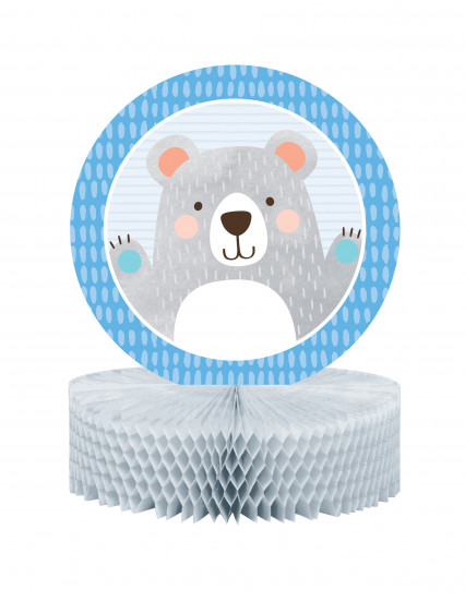 Centre de table en papier alvéolé Petit Ours Gris 30,5 x 22,8 cm Centre de table en papier alvéolé Petit Ours Gris 30,5 x 22,8 cm