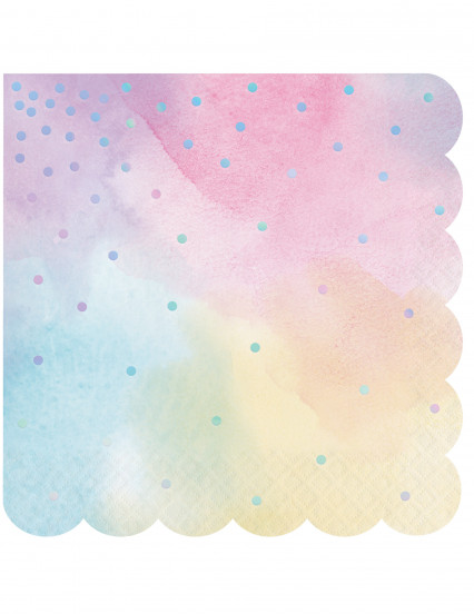16 Serviettes en papier multicolores iridescentes 33 x 33 cm 16 Serviettes en papier multicolores iridescentes 33 x 33 cm