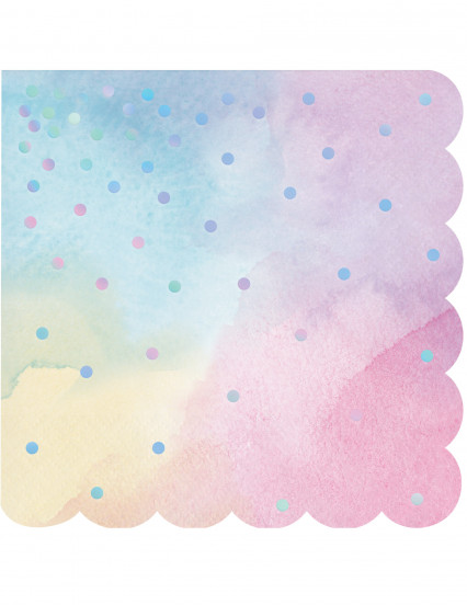 16 Petites serviettes en papier multicolores iridescentes 25 x 25 cm 16 Petites serviettes en papier multicolores iridescentes 25 x 25 cm