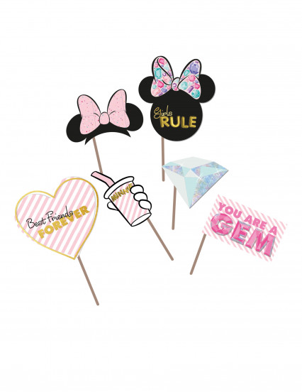 6 Accessoires effet métallique pour photobooth premium Minnie™ 6 Accessoires effet métallique pour photobooth premium Minnie™