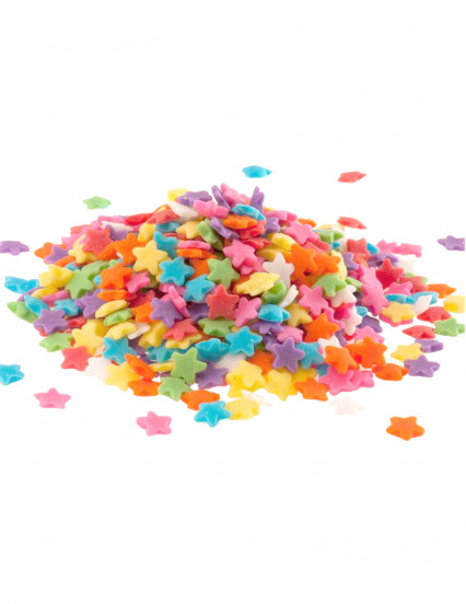 Confettis en sucre Etoiles multicolores 100 g Confettis en sucre Etoiles multicolores 100 g