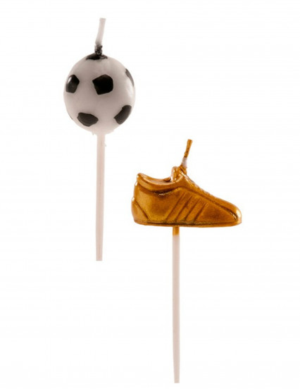 6 Bougies ballons et chaussures de foot 3 à 5 cm 6 Bougies ballons et chaussures de foot 3 à 5 cm