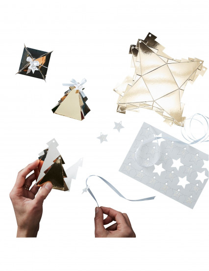 Kit calendrier de l'avent boîtes Sapin dorées à personnaliser 5,5 cm Kit calendrier de l'avent boîtes Sapin dorées à personnaliser 5,5 cm