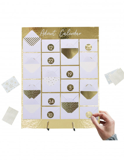 Calendrier de l'avent avec enveloppes doré à personnaliser 32 cm Calendrier de l'avent avec enveloppes doré à personnaliser 32 cm