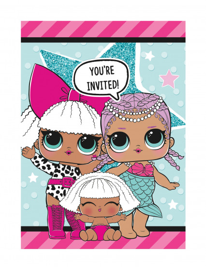 8 Cartons d'invitations LOL Surprise™ 10 x 14 cm 8 Cartons d'invitations LOL Surprise™ 10 x 14 cm