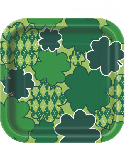 8 Petites assiettes carrées en carton Happy St. Patrick's Day 18 cm 8 Petites assiettes carrées en carton Happy St. Patrick's Day 18 cm