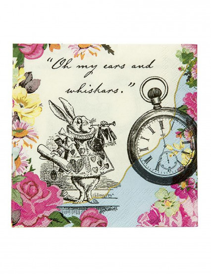 20 Petites serviettes en papier Alice au Pays imaginaire 25 x 25 cm 20 Petites serviettes en papier Alice au Pays imaginaire 25 x 25 cm