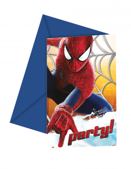6 Cartons d'invitations The Amazing Spiderman™ 12 x 12,5 cm 6 Cartons d'invitations The Amazing Spiderman™ 12 x 12,5 cm
