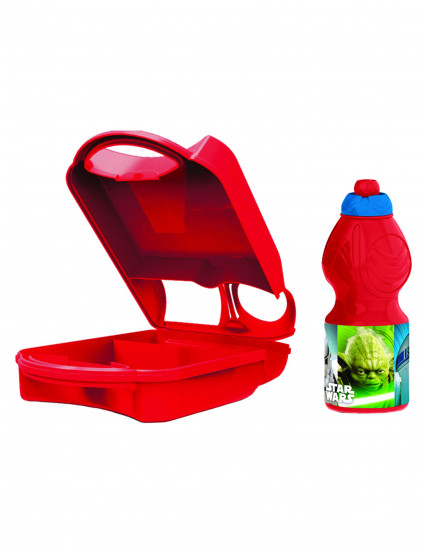 Set boîte à gouter et gourde en plastique Star Wars™ 24 x 15 cm Set boîte à gouter et gourde en plastique Star Wars™ 24 x 15 cm