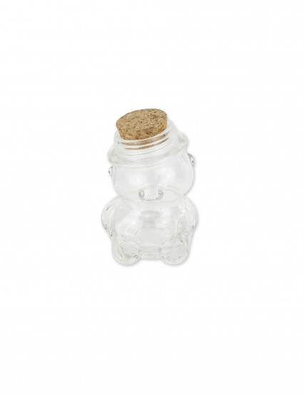 Contenant ourson en verre 8 x 5 cm 30 ml Contenant ourson en verre 8 x 5 cm 30 ml