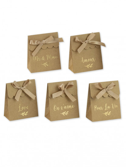 10 Boites kraft mots dorés stickers et rubans 7 x 8,5 cm 10 Boites kraft mots dorés stickers et rubans 7 x 8,5 cm