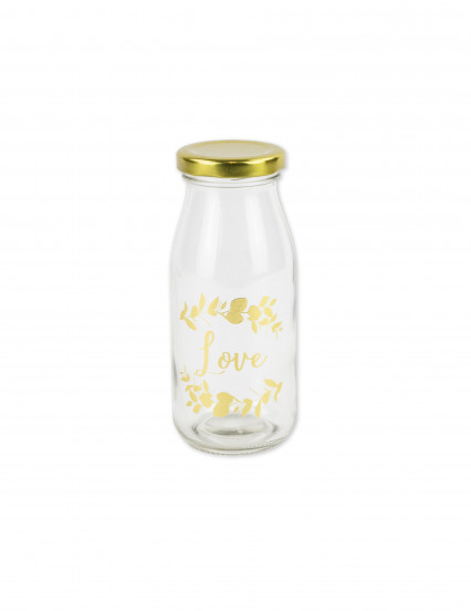 Bouteille en verre candy bar Love et bouchon or 6 x 14 cm Bouteille en verre candy bar Love et bouchon or 6 x 14 cm