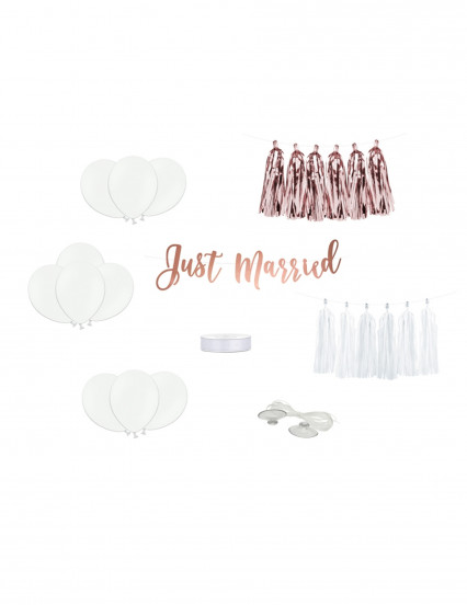 Kit décoration de voiture just married Kit décoration de voiture just married