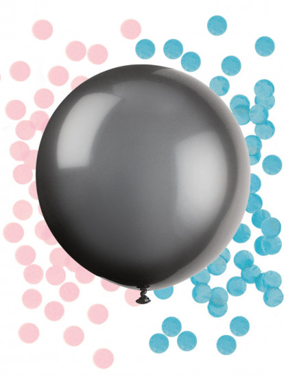 Ballon en latex géant noir baby shower avec confettis 60 cm Ballon en latex géant noir baby shower avec confettis 60 cm