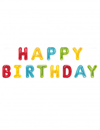Guirlande lettres colorées Happy Birthday 2,74 m Guirlande lettres colorées Happy Birthday 2,74 m