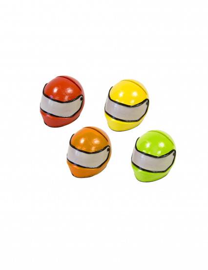 Marque place en résine casque de course coloris aléatoire 4,5 x 3,5 cm Marque place en résine casque de course coloris aléatoire 4,5 x 3,5 cm