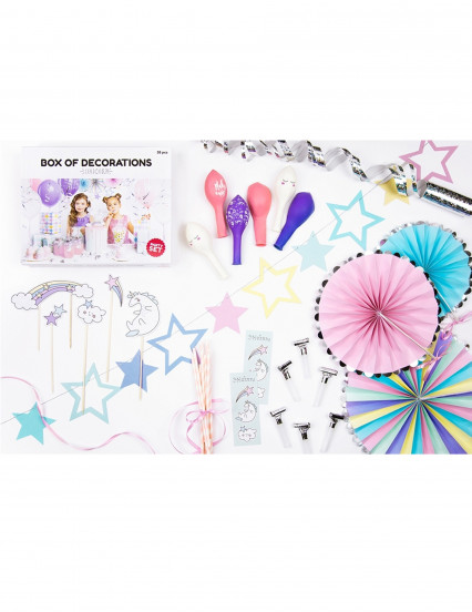 Kit décoration anniversaire licorne 35 pièces Kit décoration anniversaire licorne 35 pièces