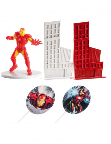 Kit décoration gâteau Iron man™ 8 cm Kit décoration gâteau Iron man™ 8 cm