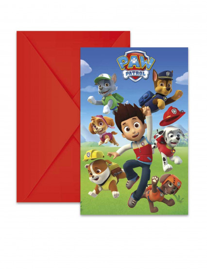 6 Cartons d'invitation avec enveloppes Pat'Patrouille prêt pour l'action™ 6 Cartons d'invitation avec enveloppes Pat'Patrouille prêt pour l'action™