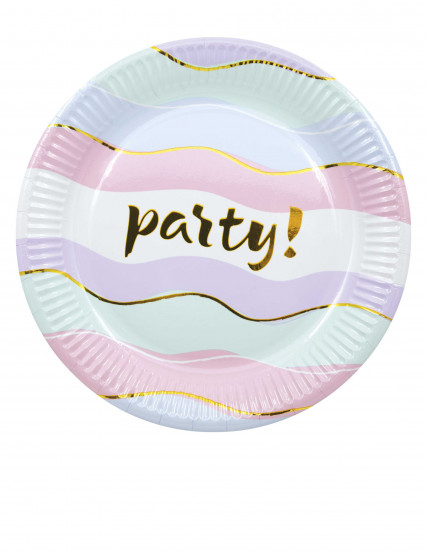 8 Petites assiettes en carton Elegant Party pastel 20 cm 8 Petites assiettes en carton Elegant Party pastel 20 cm