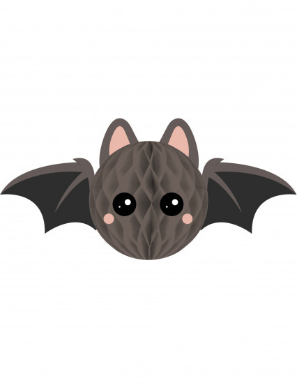 Décoration en papier alvéolé chauve souris grise Décoration en papier alvéolé chauve souris grise