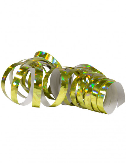 2 Rouleaux de serpentins holographiques dorés 4 m 2 Rouleaux de serpentins holographiques dorés 4 m