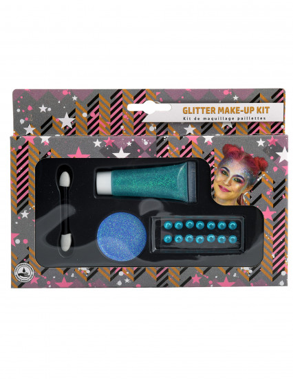 Kit de maquillage bleu pailleté Kit de maquillage bleu pailleté