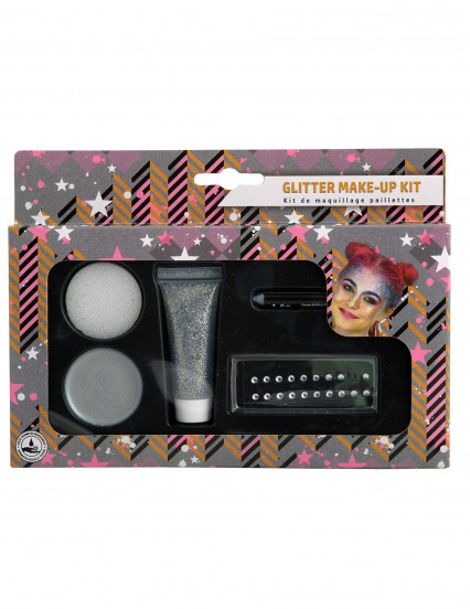 Kit de maquillage gris pailleté Kit de maquillage gris pailleté
