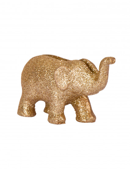4 Marque-places éléphant en résine paillettes dorées 7 x 4 cm 4 Marque-places éléphant en résine paillettes dorées 7 x 4 cm