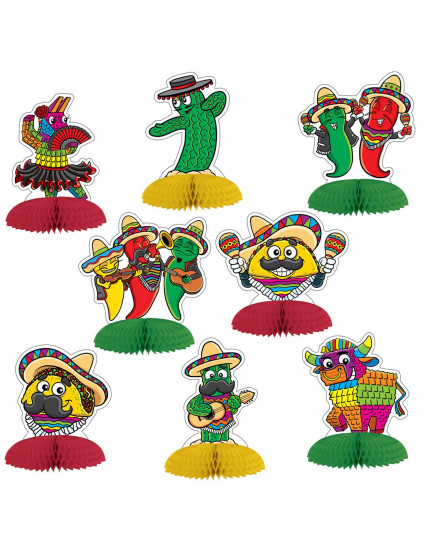 8 Minis centre de table en papier fiesta mexicaine 10 cm 8 Minis centre de table en papier fiesta mexicaine 10 cm