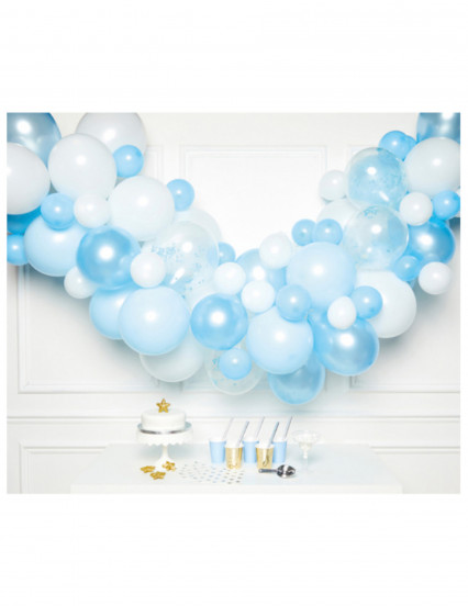 Kit arche de 70 ballons dégradé de bleu Kit arche de 70 ballons dégradé de bleu