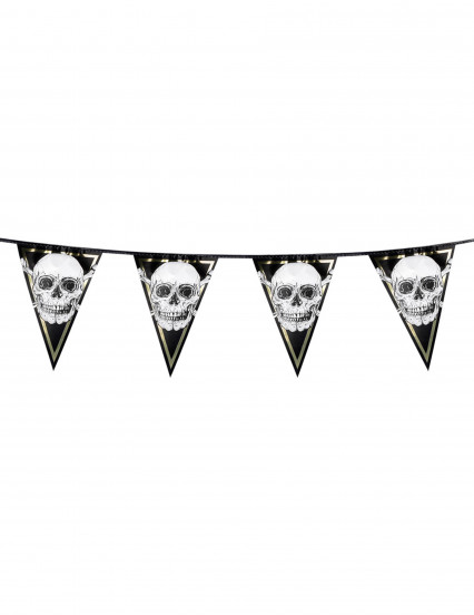 Guirlande 10 fanions en plastique Pirate Jolly Roger 30 x 20 cm Guirlande 10 fanions en plastique Pirate Jolly Roger 30 x 20 cm