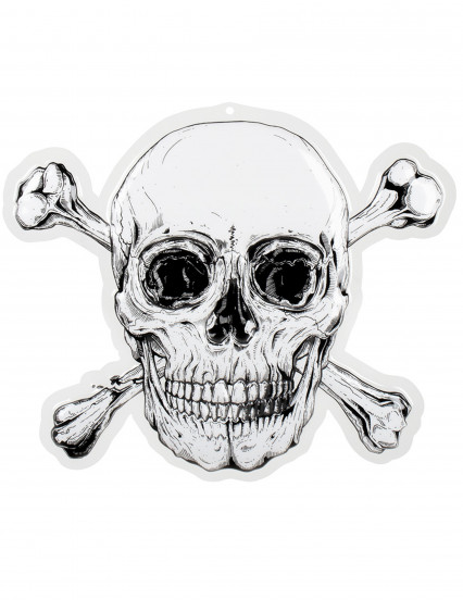 Décoration murale en plastique Pirate Jolly Roger 42 x 50 cm Décoration murale en plastique Pirate Jolly Roger 42 x 50 cm