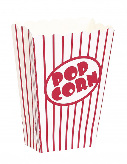 8 Petites boîtes à popcorn rayées blanches et rouges 9 cm 8 Petites boîtes à popcorn rayées blanches et rouges 9 cm