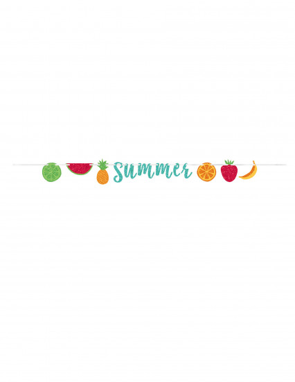 Guirlande lettres pailletées en carton Hello Summer 365 x 18 cm Guirlande lettres pailletées en carton Hello Summer 365 x 18 cm