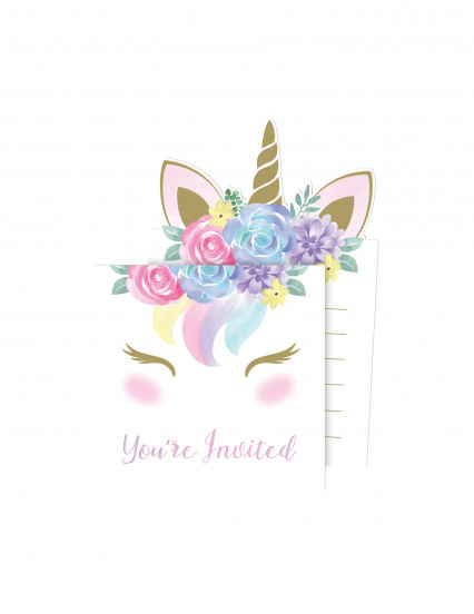 8 Cartons d'invitation avec enveloppes licorne féerique 10 x 15 cm 8 Cartons d'invitation avec enveloppes licorne féerique 10 x 15 cm