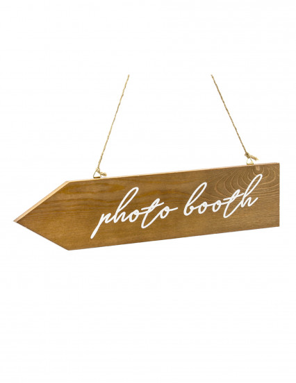 Pancarte directionnelle en bois photobooth 36 x 7,5 cm Pancarte directionnelle en bois photobooth 36 x 7,5 cm