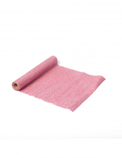 Chemin de table étincelant paillettes roses 28 cm x 3 m Chemin de table étincelant paillettes roses 28 cm x 3 m