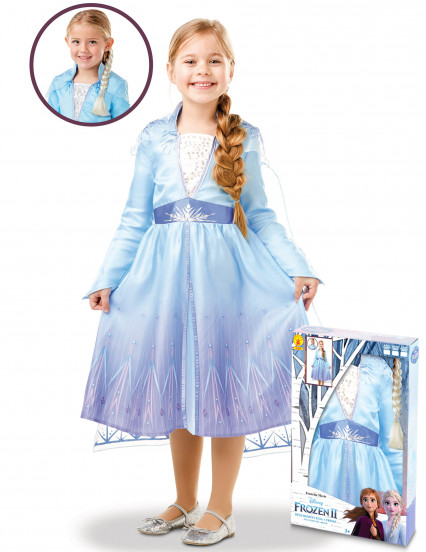Coffret déguisement et tresse Elsa La Reine des neiges 2™ fille Coffret déguisement et tresse Elsa La Reine des neiges 2™ fille