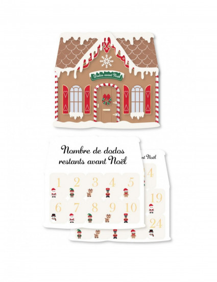 Calendrier de l'avent petite maison pain d'épice 18 x 16,5 cm Calendrier de l'avent petite maison pain d'épice 18 x 16,5 cm