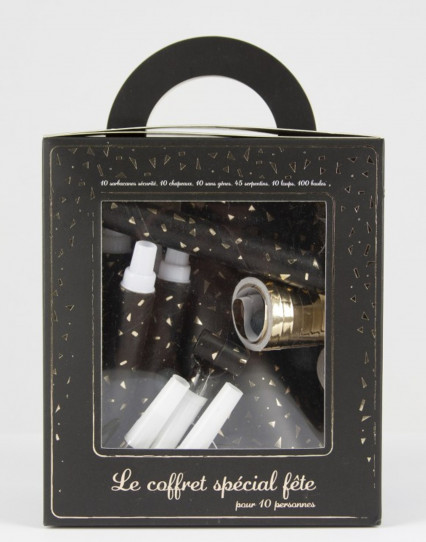 Kit cotillons party noir et or 10 personnes Kit cotillons party noir et or 10 personnes