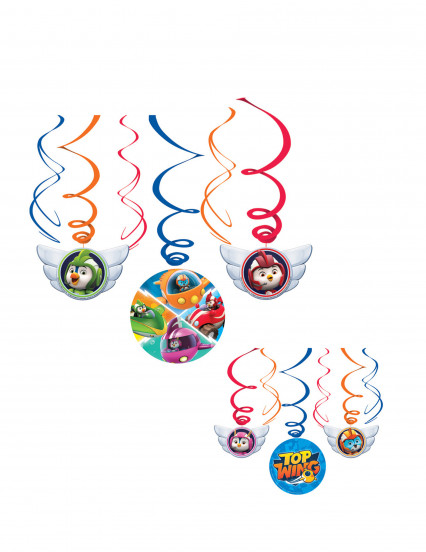 6 Suspensions en spirale en papier métallisé Top Wing™ 61 cm 6 Suspensions en spirale en papier métallisé Top Wing™ 61 cm