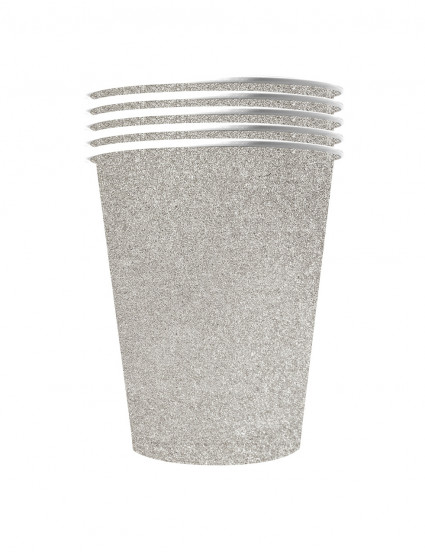 10 Gobelets américains scintillants carton recyclable argent 53 cl 10 Gobelets américains scintillants carton recyclable argent 53 cl