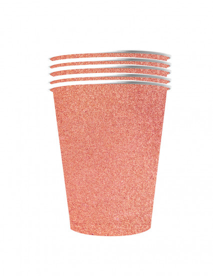10 Gobelets américains scintillants carton recyclable rose gold 53cl 10 Gobelets américains scintillants carton recyclable rose gold 53cl